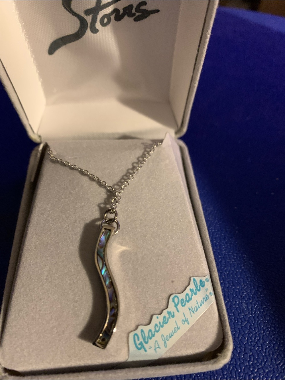 Glacier Pearls Abalone Inlay Silver Wave Necklace - Silver